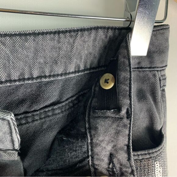 Abercrombie kids girls gray lightweight low rise baggy sequin jeans 15/16 Short - Picture 9 of 10